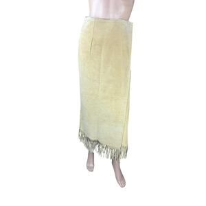 Vintage Double D Ranch Wear Suede Wrap Maxi Skirt Western Chic, Size S
